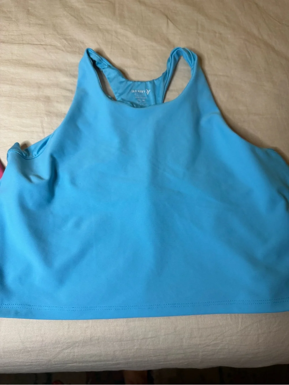 EUC OLD NAVY Pink Blue Racerback Sports Bra Tank Tops Set Small 18